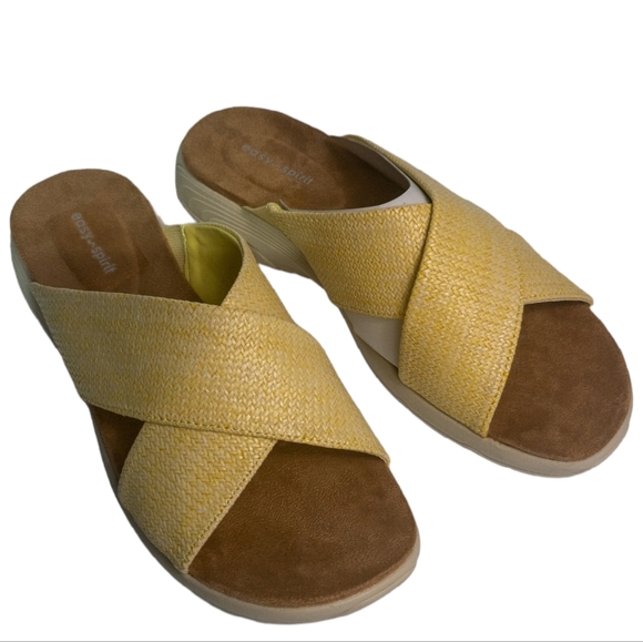 Easy Spirt Taite Square Slip-on Slide Sandals Yellow - Picture 2 of 4